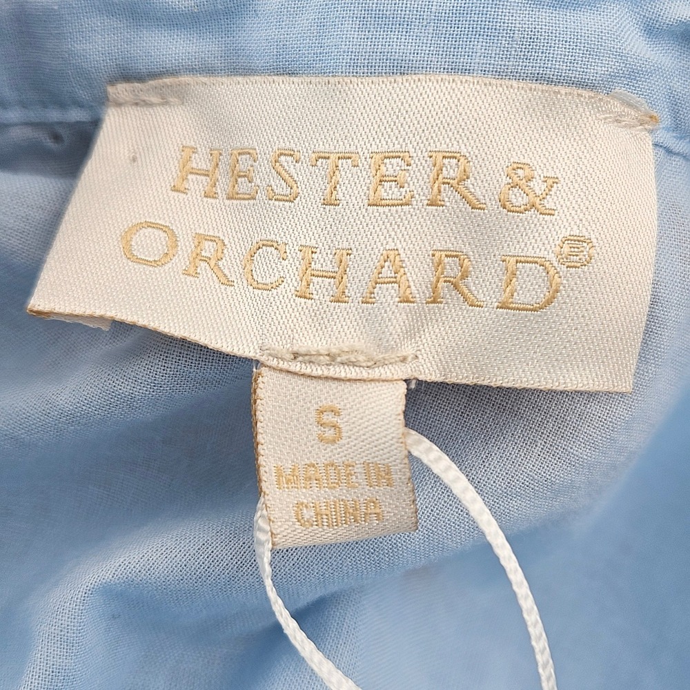 Hester & Orchard Blue Floral Embroidered Cotton Button Down Top S AF360001 - Picture 2 of 10